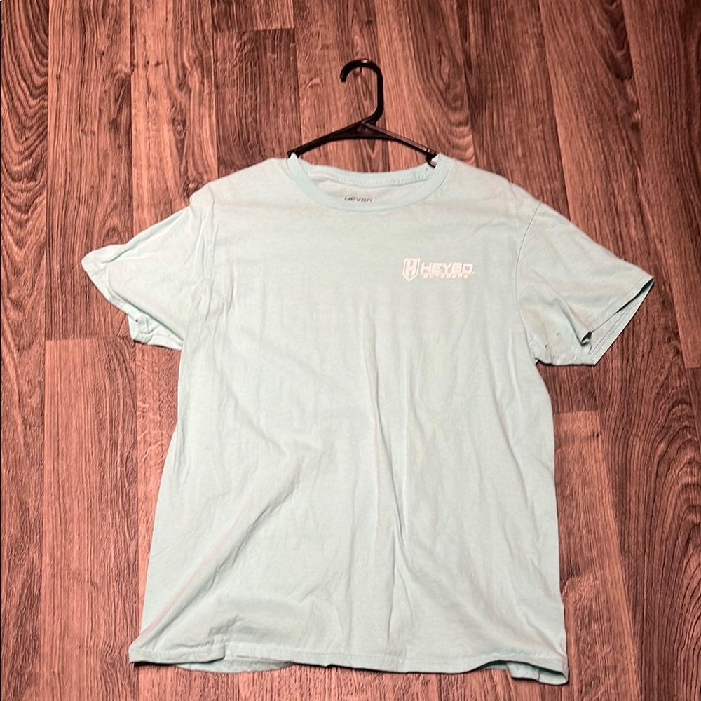 Blue Short Sleeve Tee Soft Cotton Crew Neck